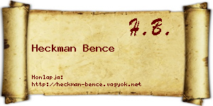 Heckman Bence névjegykártya